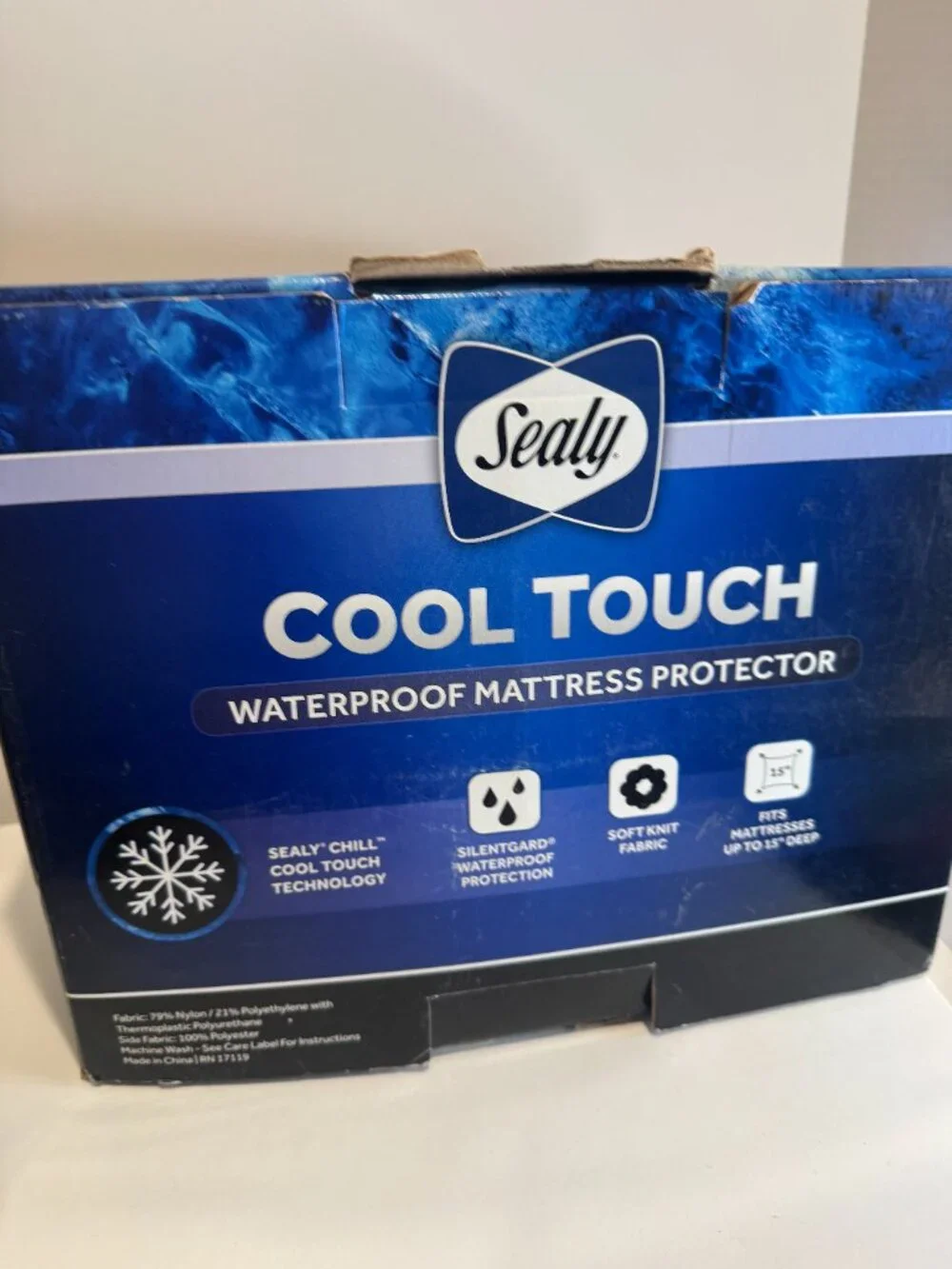 Sealy Cool Touch King Fitted Waterproof Mattress Protector Brand NEW